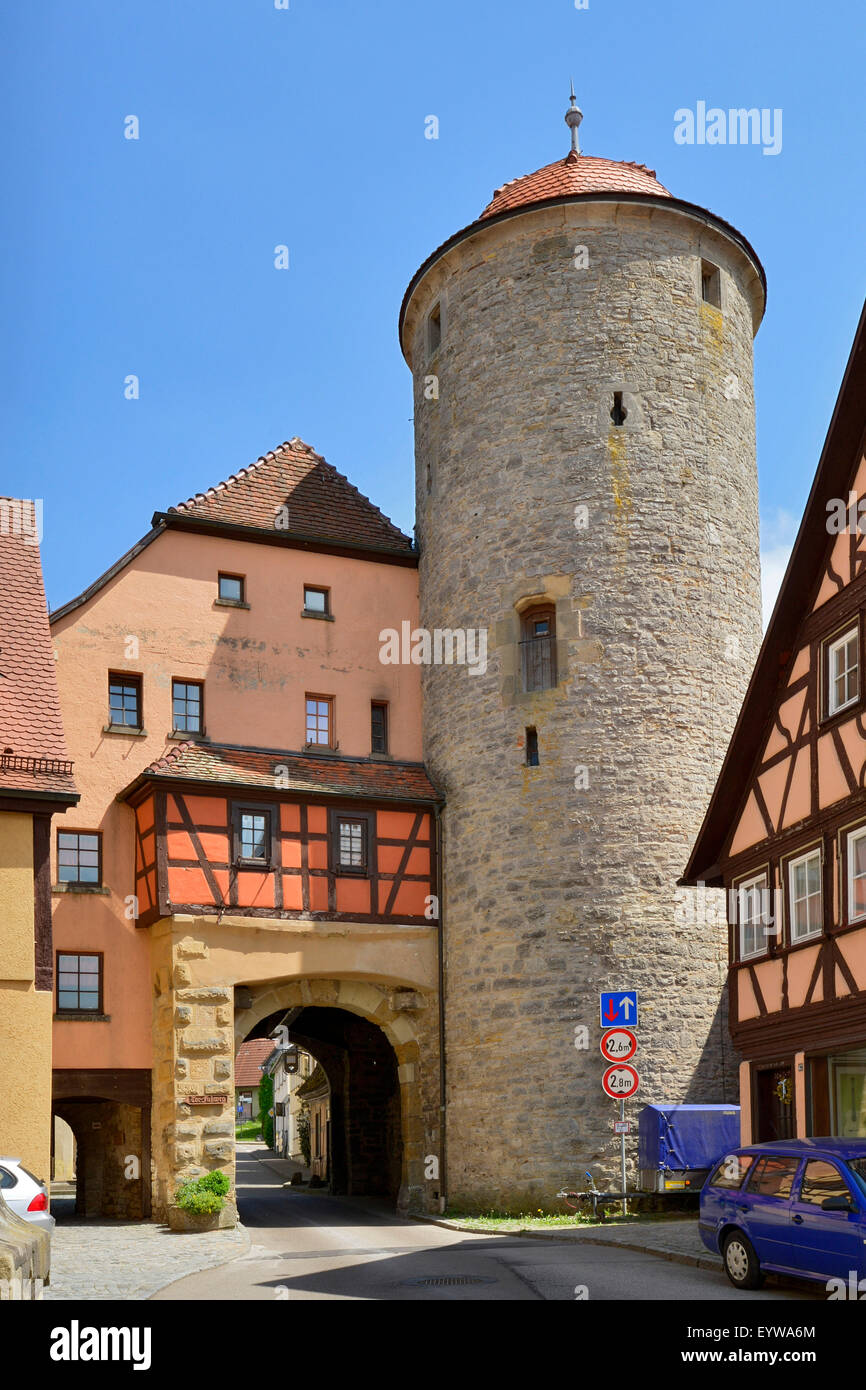 Torre Torturm, Langenburg, Baden-Württemberg, Germania Foto Stock
