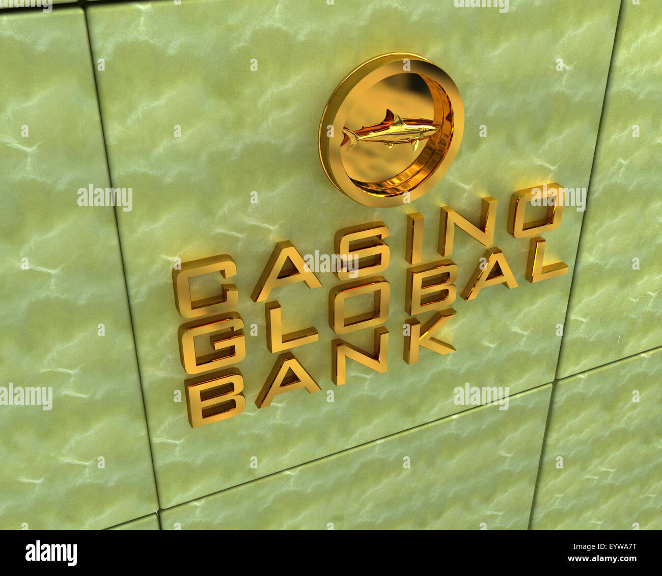 Computer grafica, segno e scritte di casino Banca mondiale Foto Stock