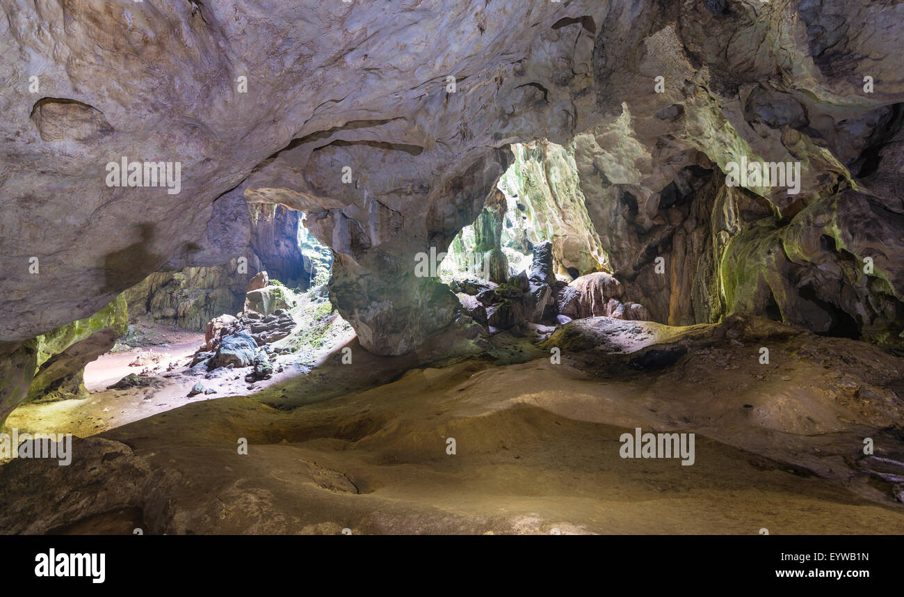 Ampia grotta, Re e Regina grotta, Taman Negara National Park, Jerantut, Pahang, Malaysia Foto Stock