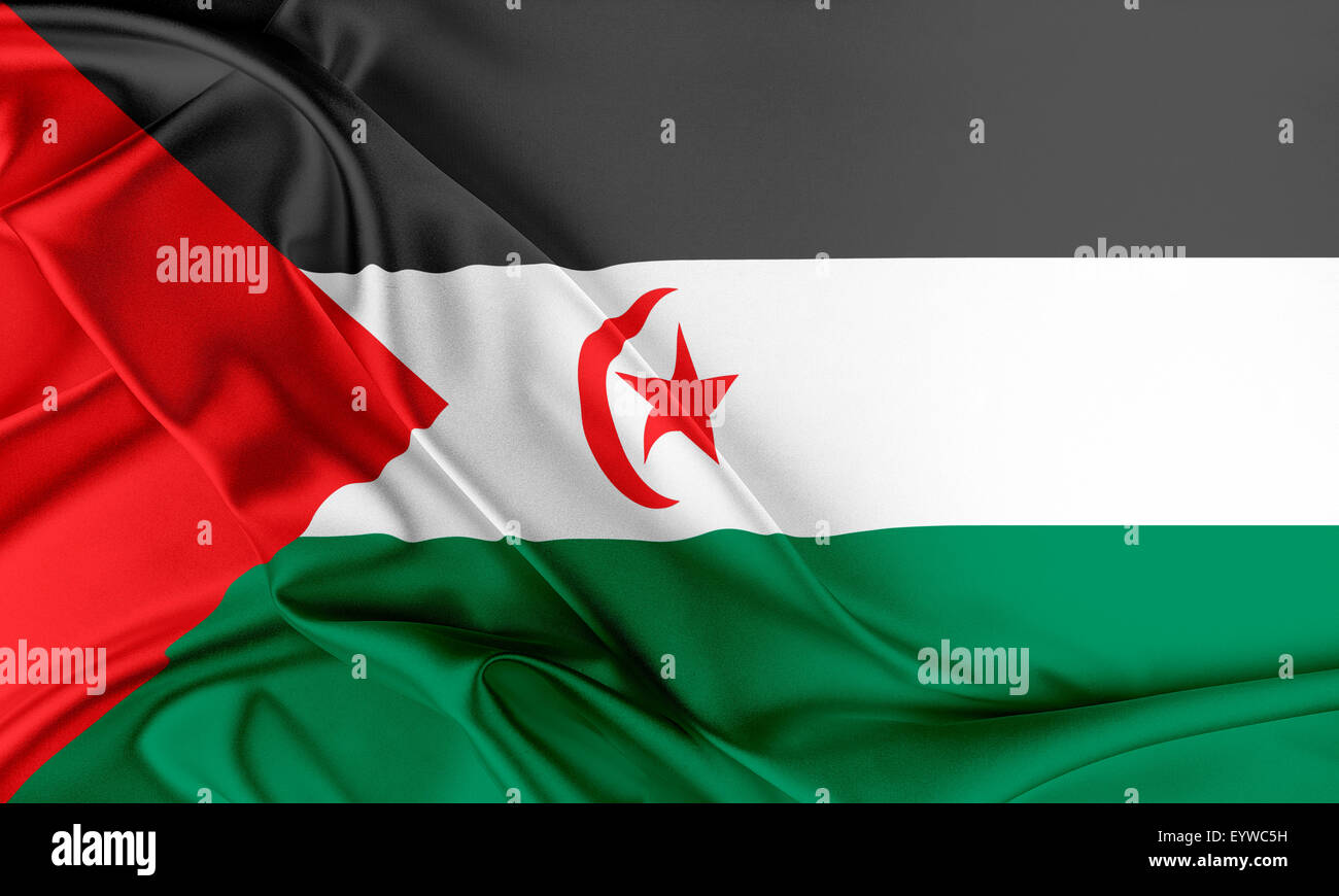 Il Sahara occidentale bandiera. Foto Stock