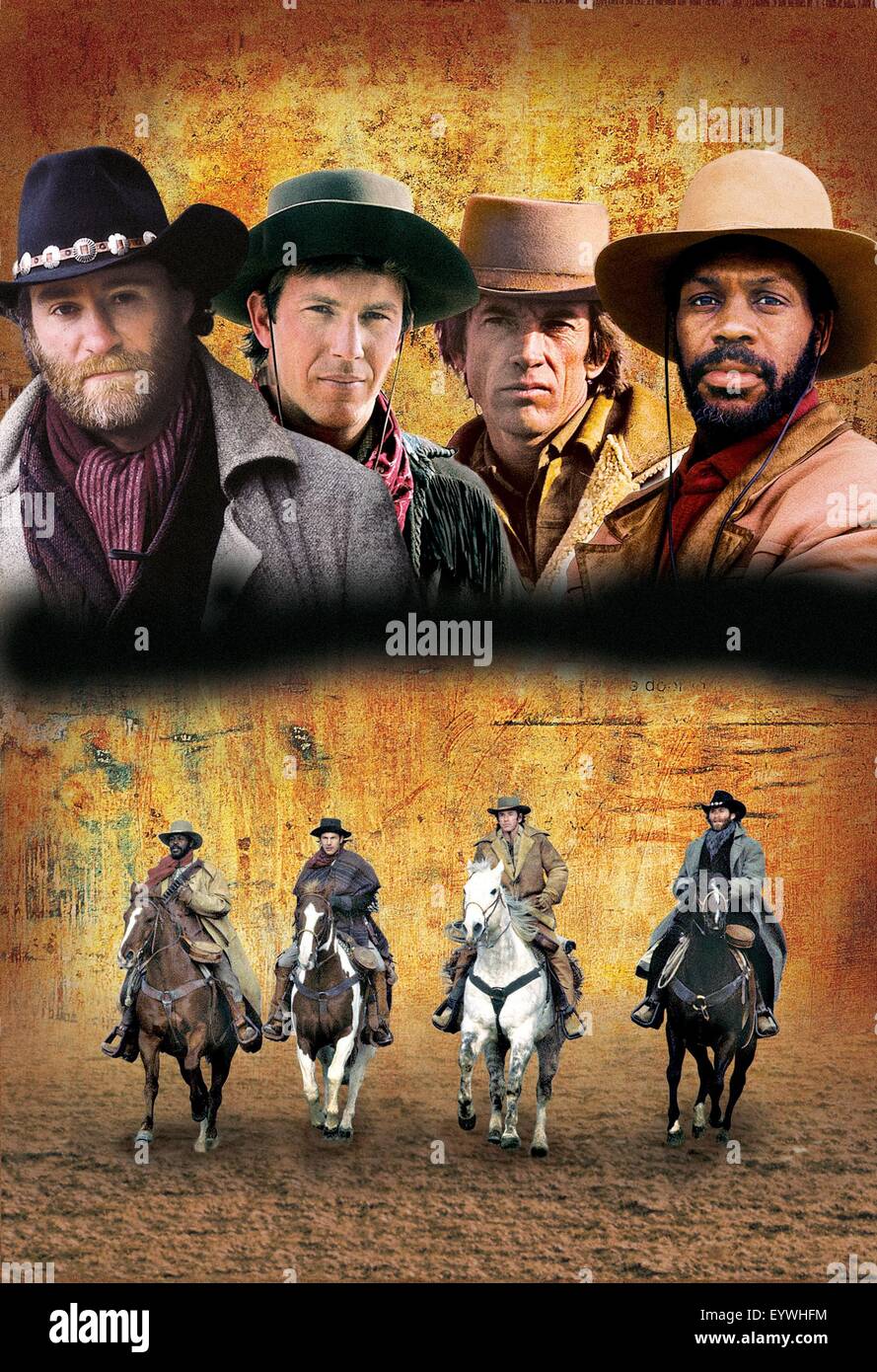 Silverado ; Anno : 1985 Stati Uniti ; Direttore : Lawrence Kasdan ; Kevin Kline, Kevin Costner, Scott Glenn, Danny Glover ; Movie poster (textless) Foto Stock