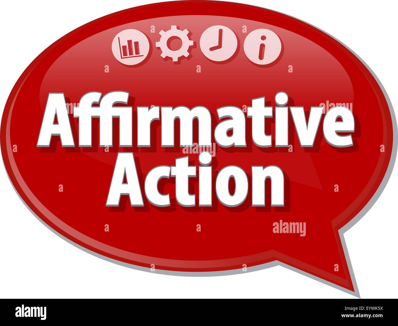 Discorso bolla dialogo illustrazione del termine business dicendo azione affermativa Foto Stock