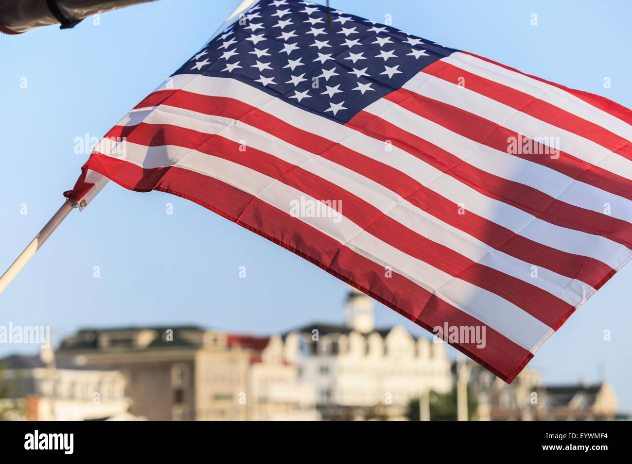 Bandiera americana battenti in New Shoreham Foto Stock