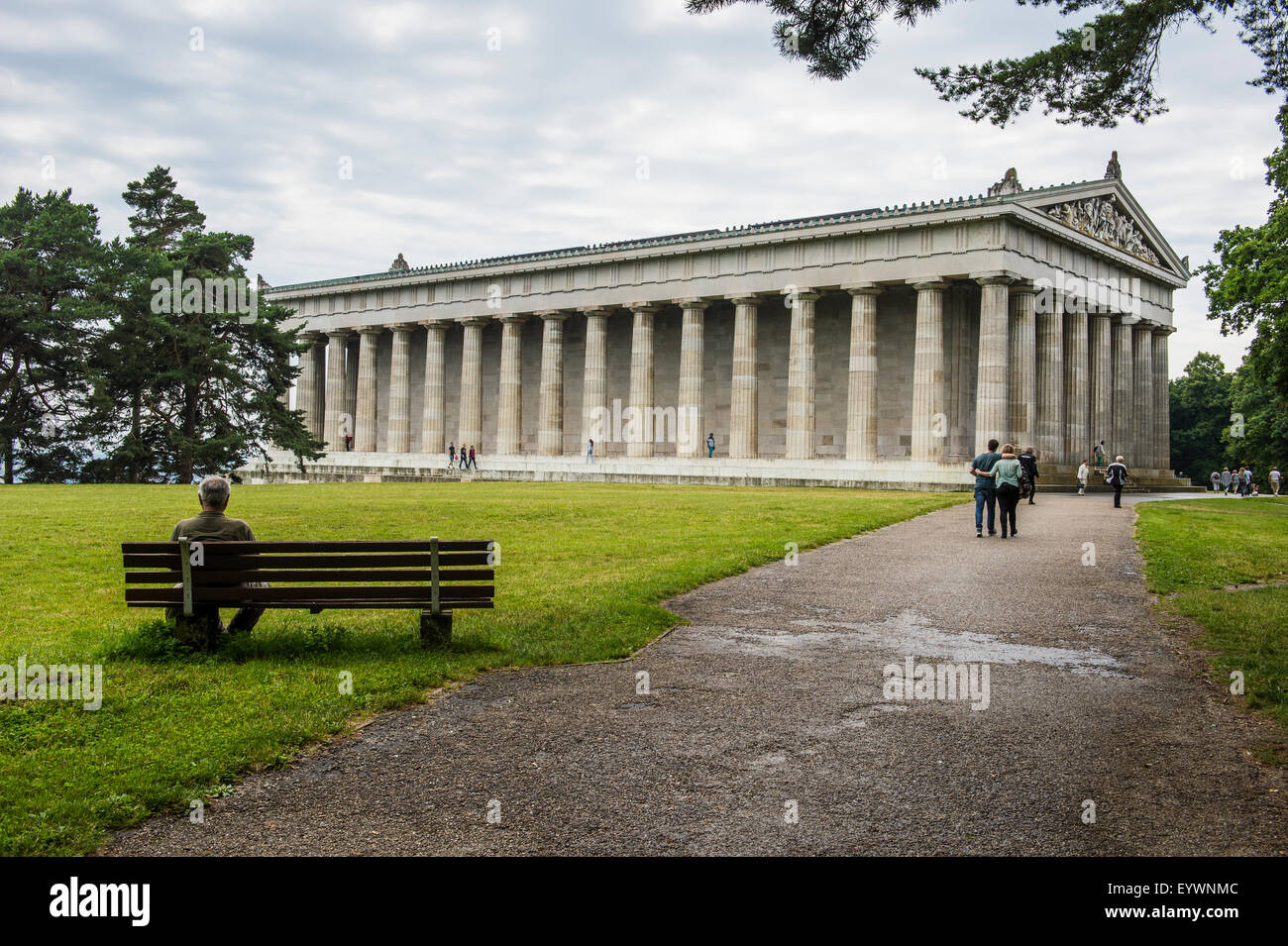 Il Neo-classico Walhalla hall of fame sul Danubio. La Baviera, Germania, Europa Foto Stock