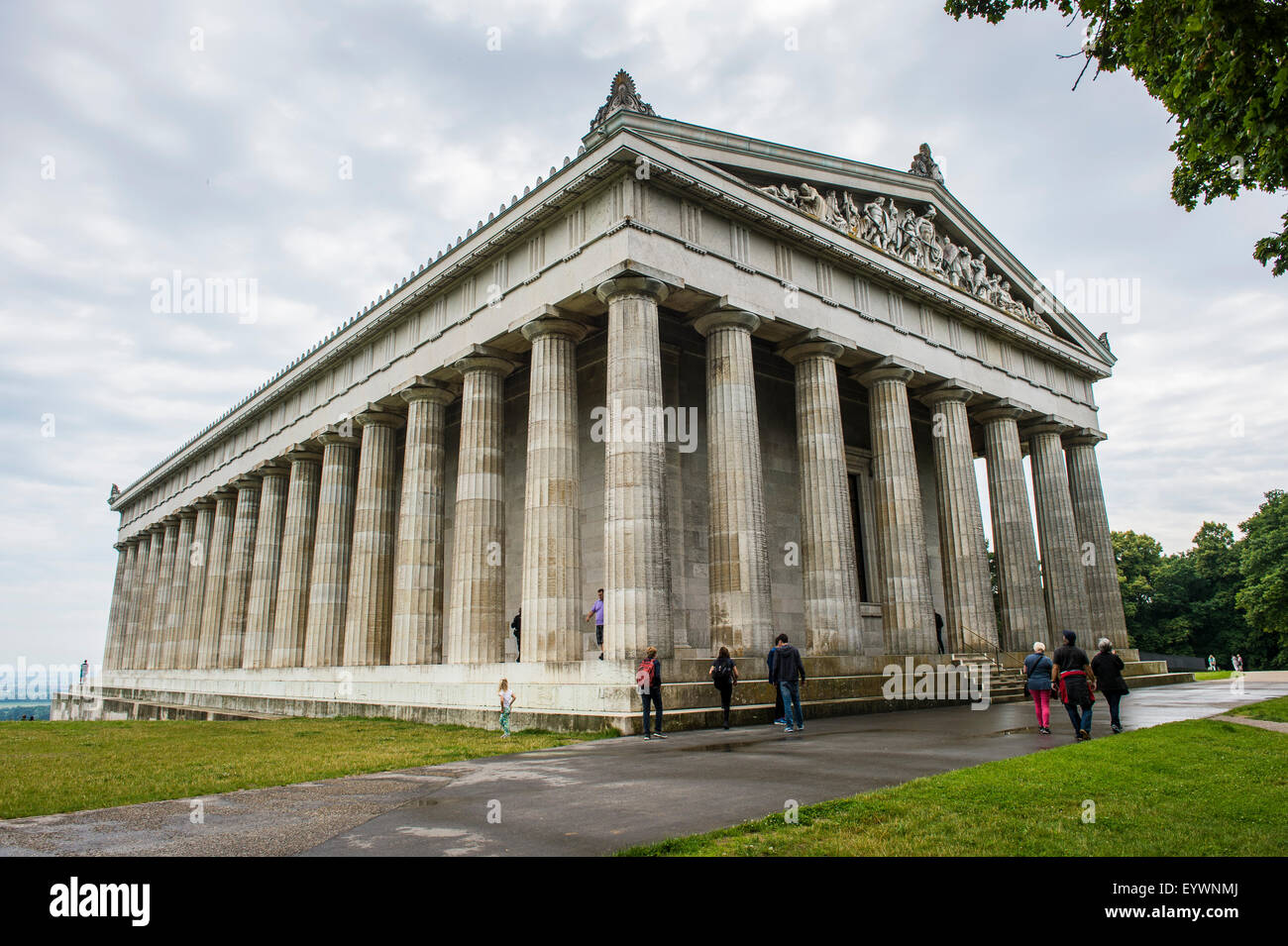 Il Neo-classico Walhalla hall of fame sul Danubio. La Baviera, Germania, Europa Foto Stock