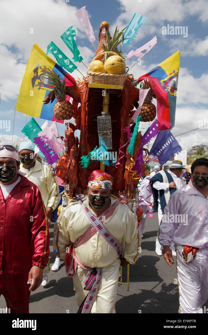 Mama Negra tradizionale festa in Latacunga, Ecuador, Sud America Foto Stock