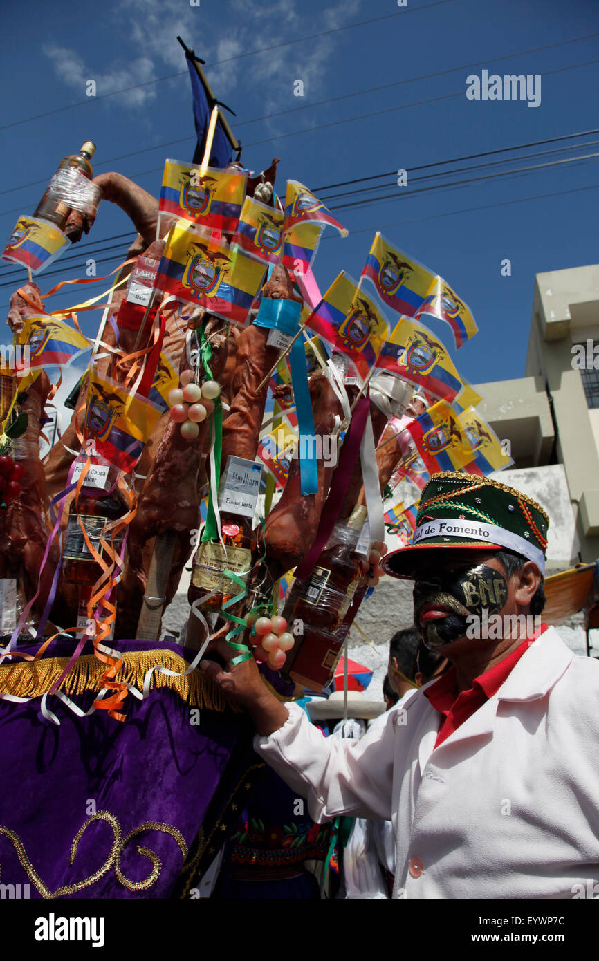 Mama Negra tradizionale festa in Latacunga, Ecuador, Sud America Foto Stock