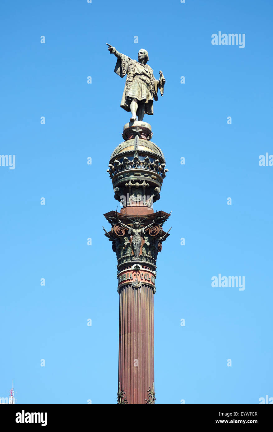 Christopher Colombus Monumento, Barcelona, Spagna, Europa Foto Stock