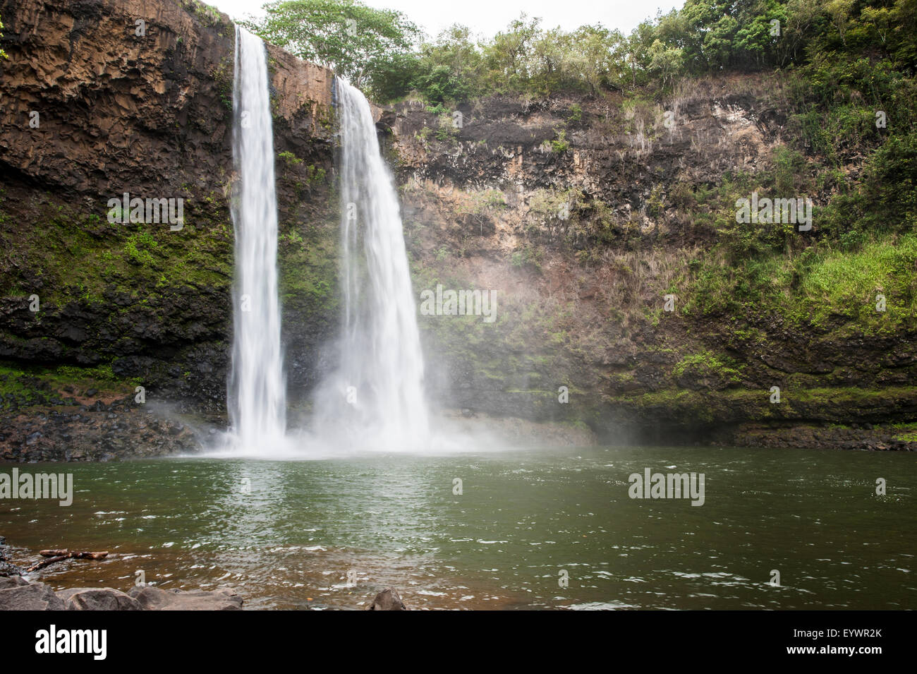 Cascate Wailua, Kauai, Hawaii, Stati Uniti d'America, il Pacifico Foto Stock