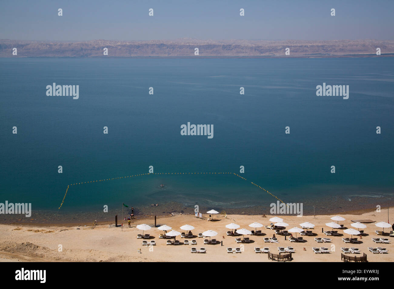 Beach area nuoto, Crown Plaza Dead Sea Hotel Dead Sea, Giordania, Medio Oriente Foto Stock