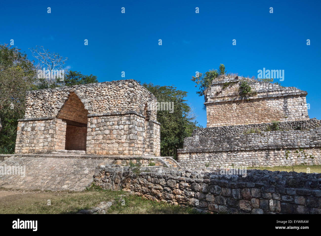 Corbelled Arch, Ek Balam, Maya sito archeologico, Yucatan, Messico, America del Nord Foto Stock