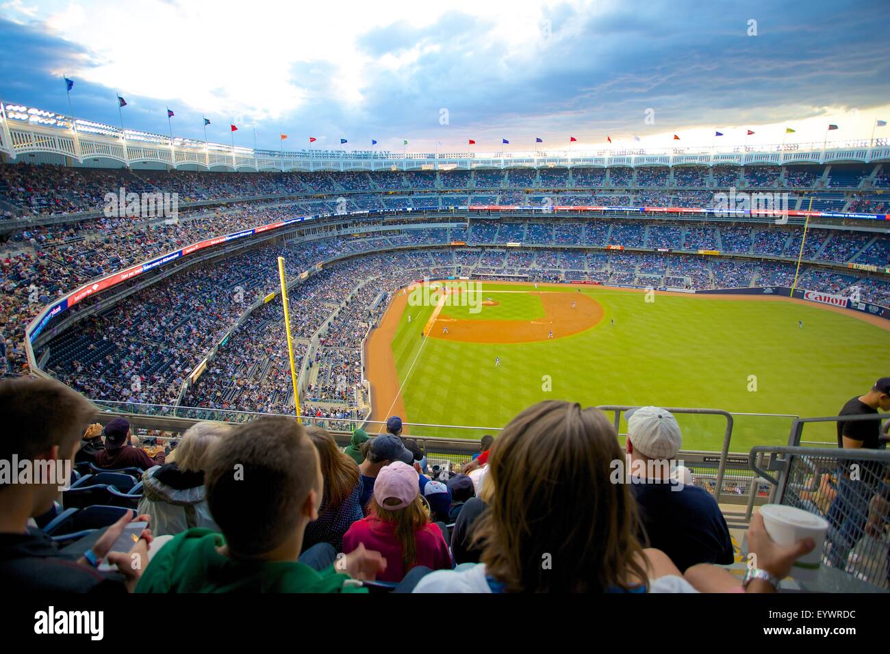 Il baseball in the Yankee Stadium, il Bronx, New York, Stati Uniti d'America, America del Nord Foto Stock