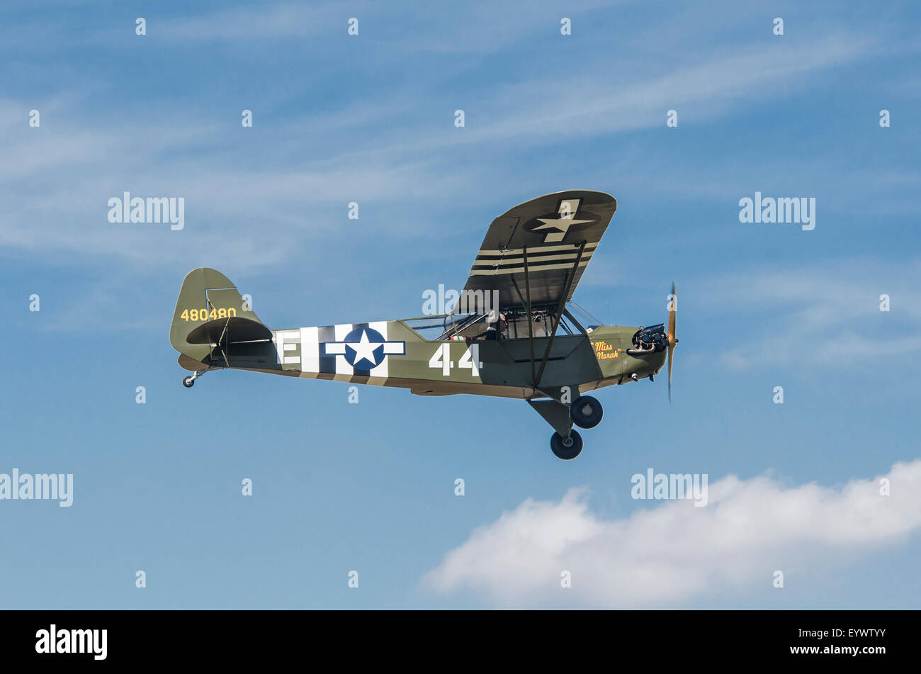 Piper L-4J Cub 48-E G-BECN costruito nel Dic 1944 noi esercito militare serial 44-80480 presso Old Buckenham Foto Stock