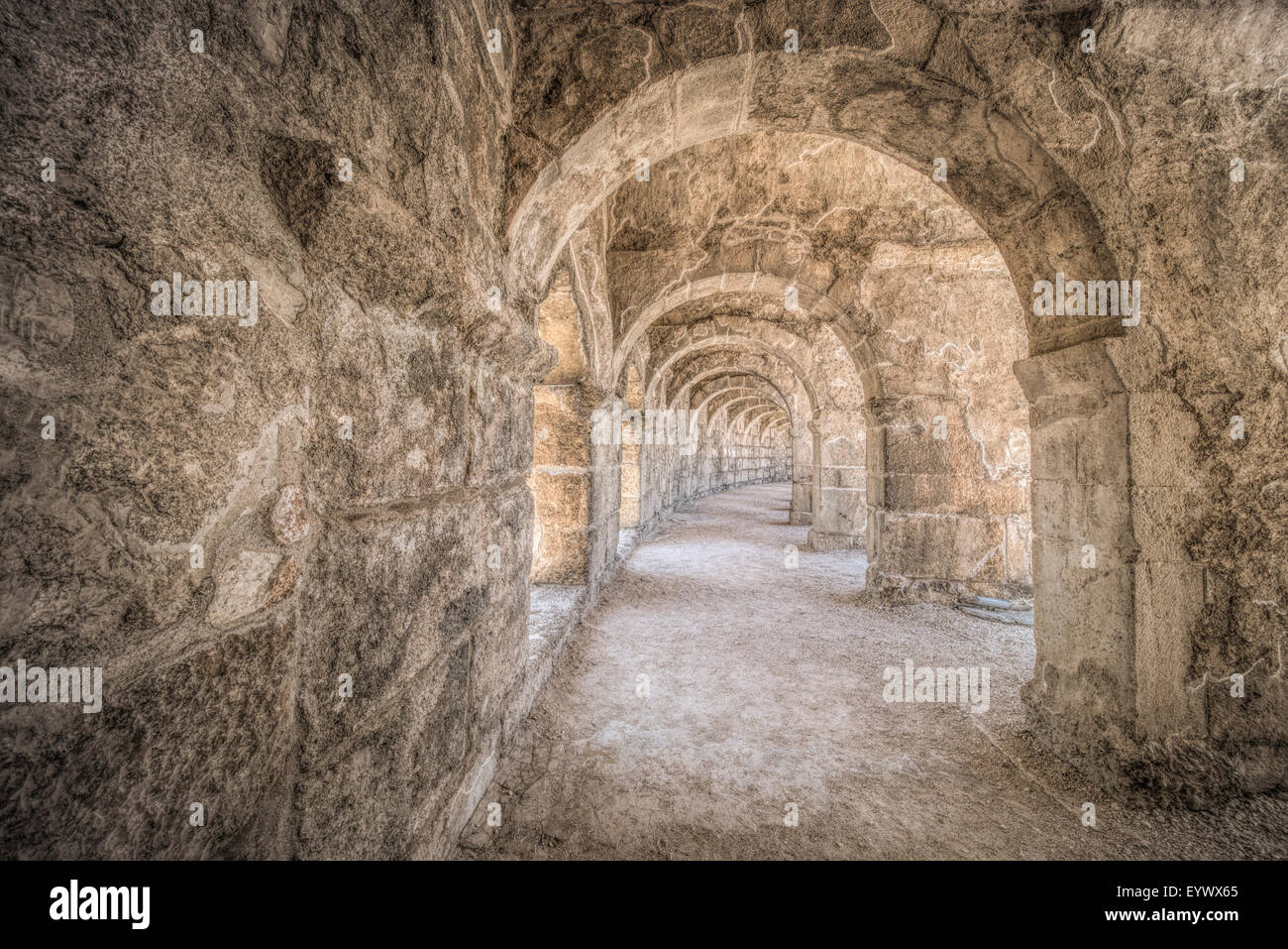 Vecchio Anfiteatro di Aspendos in Antalya, Turchia - Archeologia sfondo Foto Stock