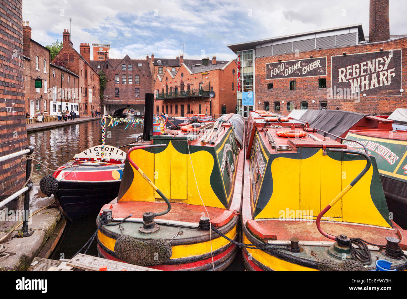 Gas Street Basin, Birmingham, West Midlands, Engand Foto Stock