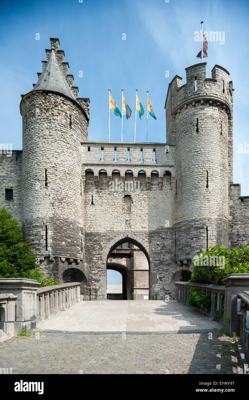 Belgio, Anversa, Het Steen Foto Stock