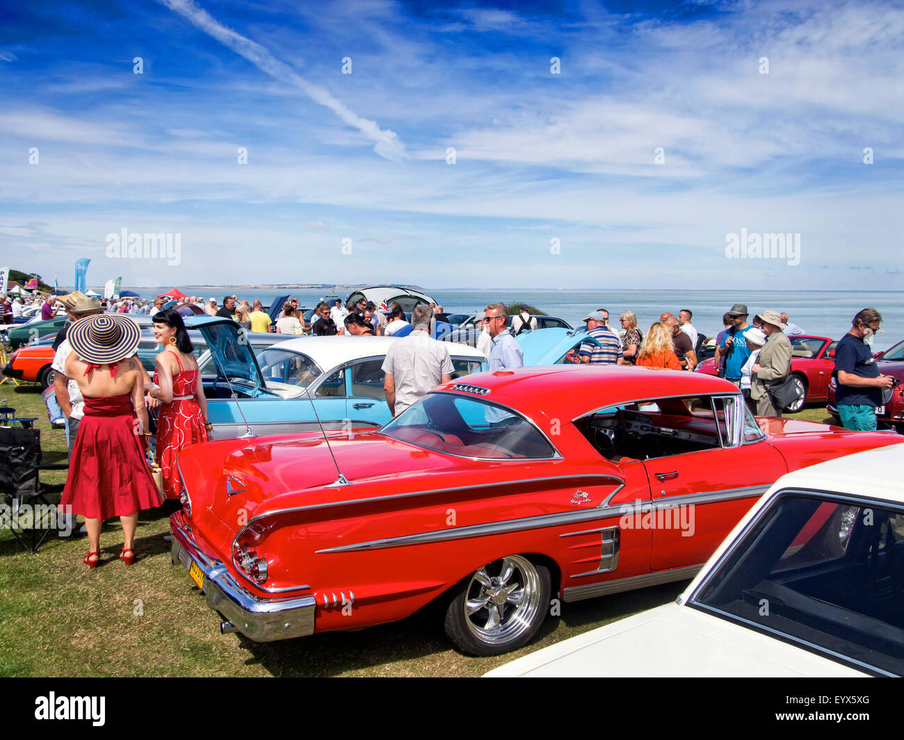 Collezionisti gatti sul display a Whitstable Classic Car Show 2015 Foto Stock