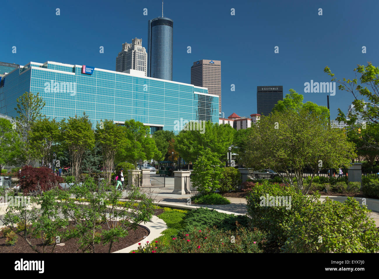 Giardini PEMBERTON posto sullo skyline di downtown Atlanta in Georgia negli Stati Uniti Foto Stock