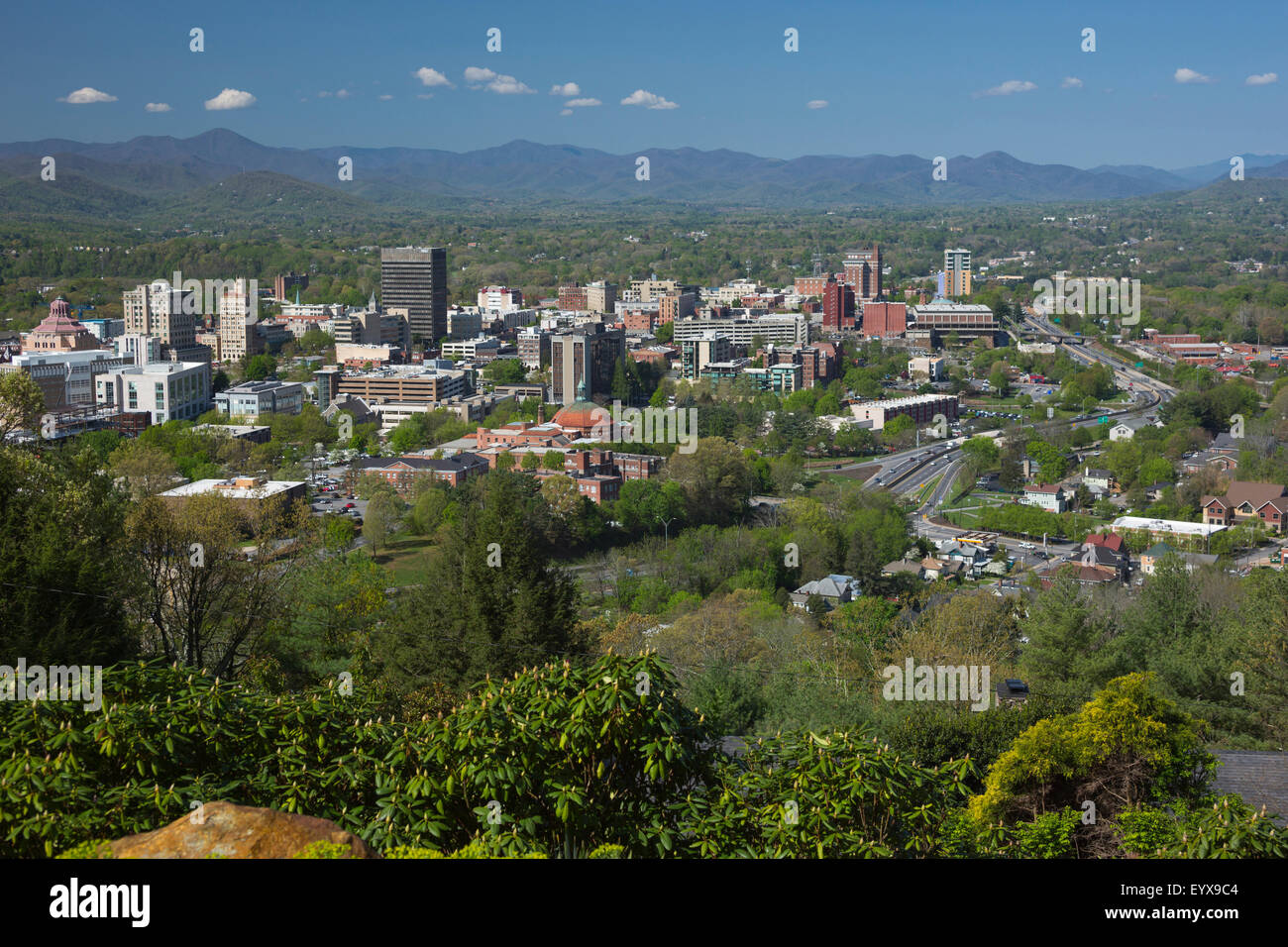 SKYLINE DEL CENTRO ASHEVILLE BUNCOMBE COUNTY North Carolina USA Foto Stock