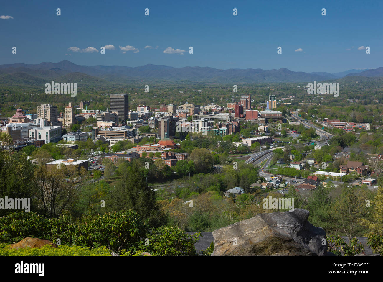 SKYLINE DEL CENTRO ASHEVILLE BUNCOMBE COUNTY North Carolina USA Foto Stock