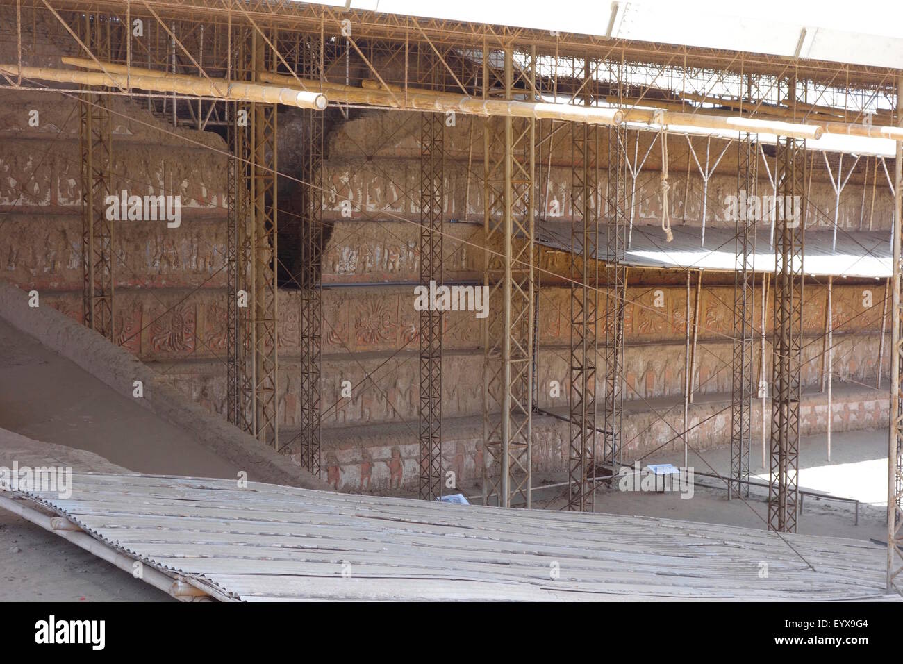 Huaca de la Luna complesso archeologico, vicino a Trujillo, La Libertad Provincia, Perù Foto Stock