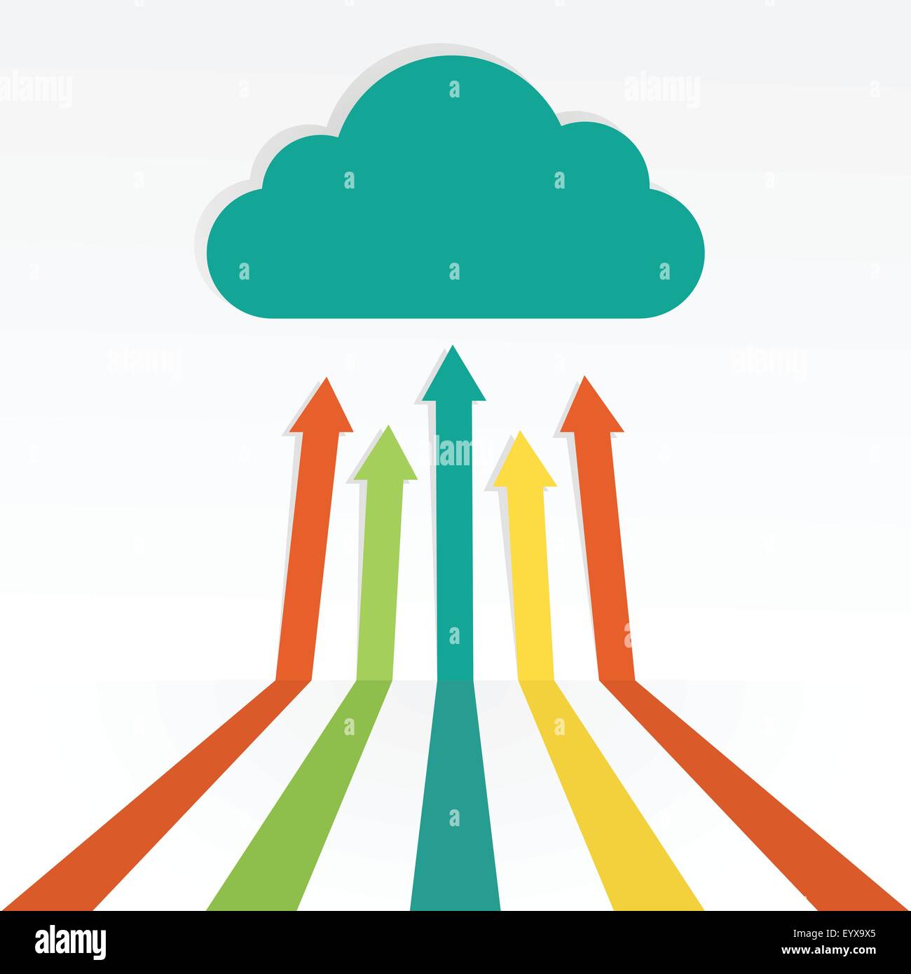 Moderna tecnologia di cloud computing illustrazione vettoriale. Illustrazione Vettoriale
