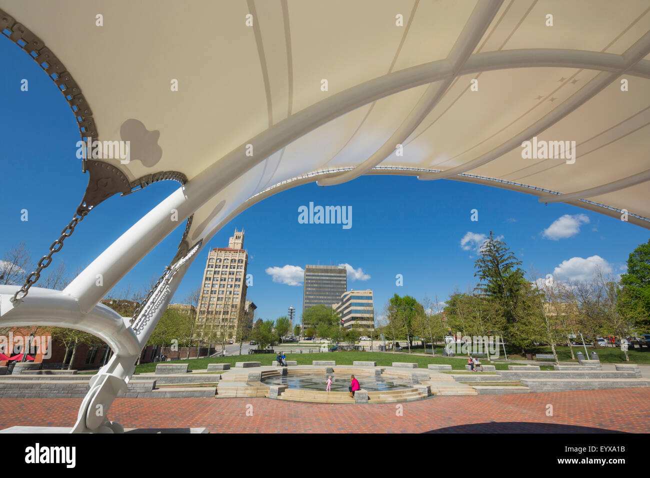 BANDSTAND PACK SQUARE PARK DOWNTOWN ASHEVILLE BUNCOMBE COUNTY North Carolina USA Foto Stock