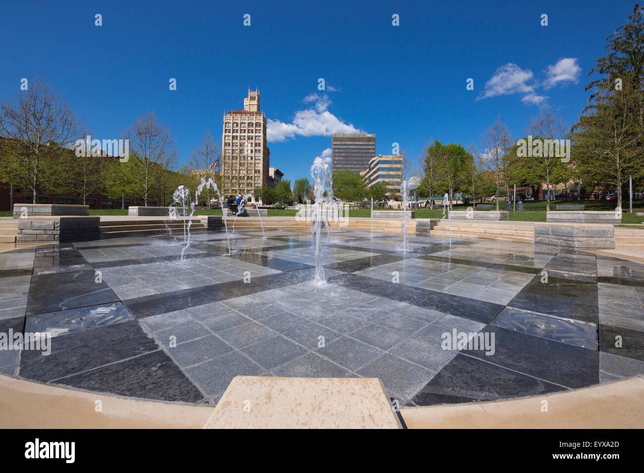 Fontana PACK SQUARE PARK DOWNTOWN ASHEVILLE BUNCOMBE COUNTY North Carolina USA Foto Stock