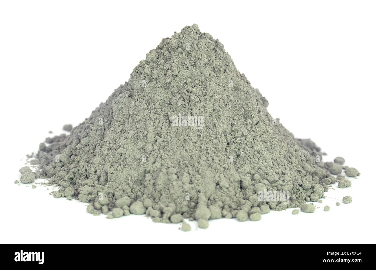 Grady di polvere di cemento su sfondo bianco Foto Stock
