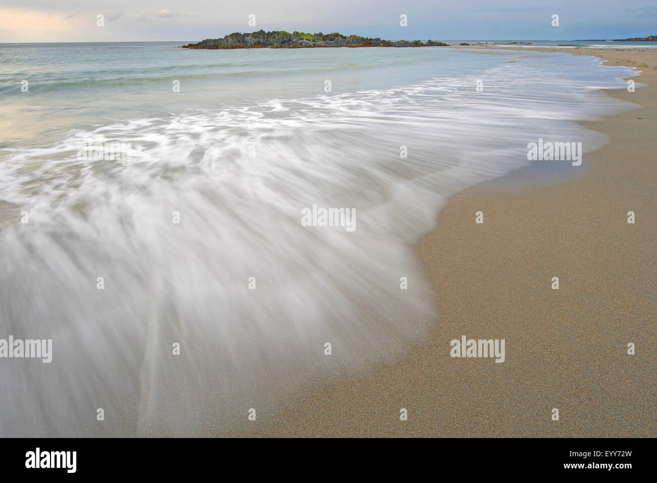 , Sandfjord Barentz mare, Norvegia, Lapponia, Varangerfjord Foto Stock
