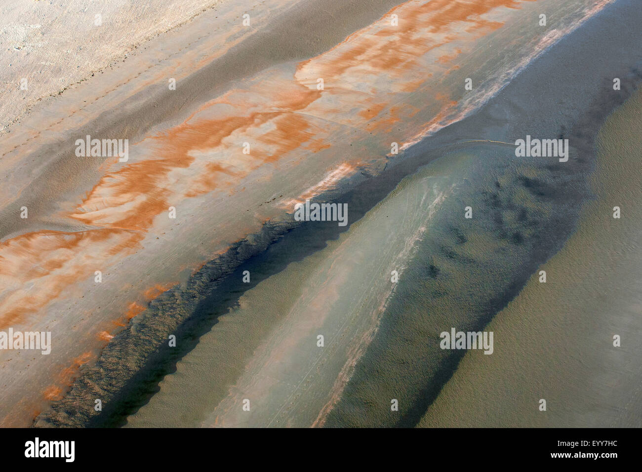 Vista aerea al sabbioso litorale del Mare del Nord, Belgio, Fiandre Foto Stock