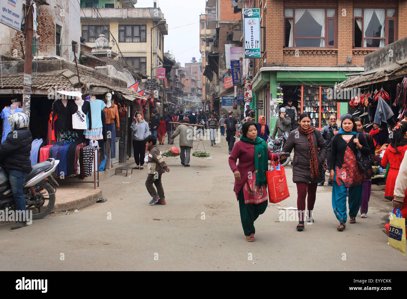 Scenario di strada, Nepal, Kathmandu Foto Stock