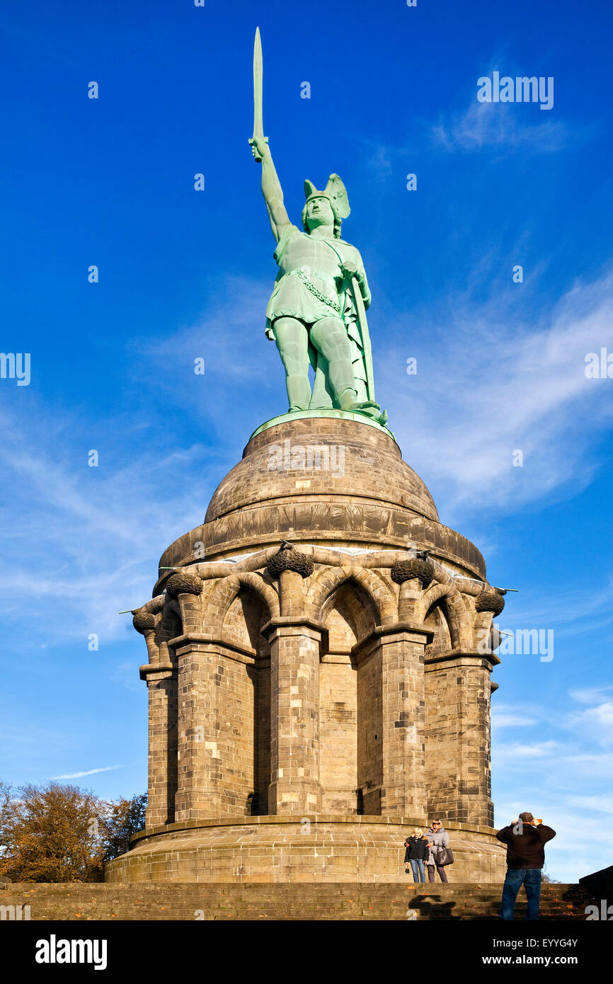 Hermannsdenkmal nella foresta di Teutoburgo, in Germania, in Renania settentrionale-Vestfalia, Detmold Foto Stock