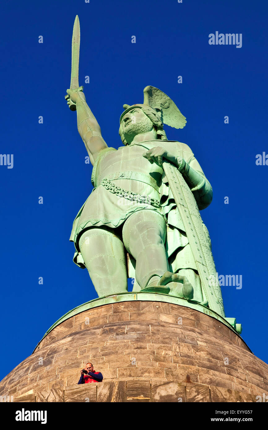 Hermannsdenkmal nella foresta di Teutoburgo, in Germania, in Renania settentrionale-Vestfalia, Detmold Foto Stock