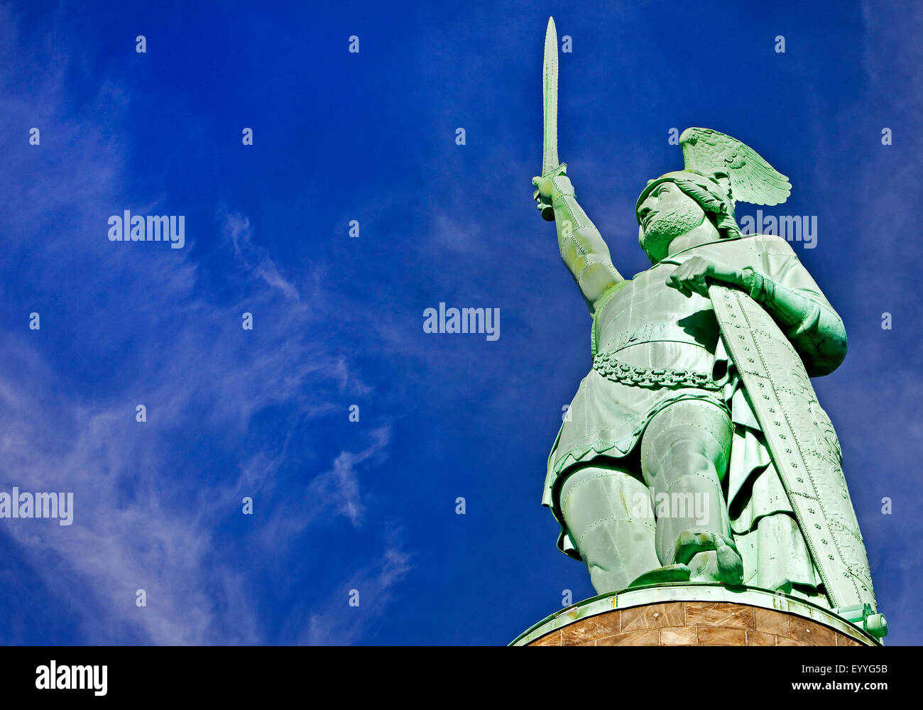 Hermannsdenkmal nella foresta di Teutoburgo, in Germania, in Renania settentrionale-Vestfalia, Detmold Foto Stock