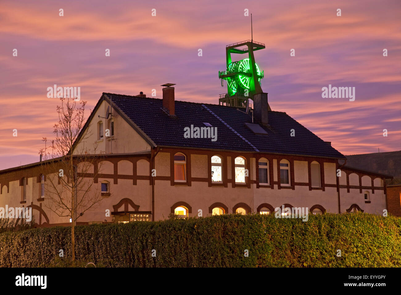 Distretto del triangolo di minatori Hochlarmark con telaio pit, in Germania, in Renania settentrionale-Vestfalia, la zona della Ruhr, Recklinghausen Foto Stock
