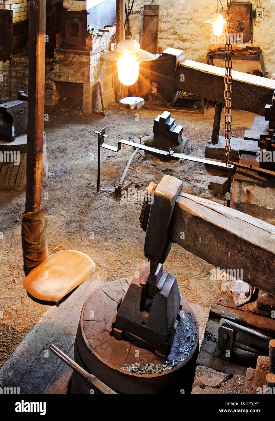 Martello di zinco laminatoio, Hagen open-air Museum, in Germania, in Renania settentrionale-Vestfalia, la zona della Ruhr, Hagen Foto Stock