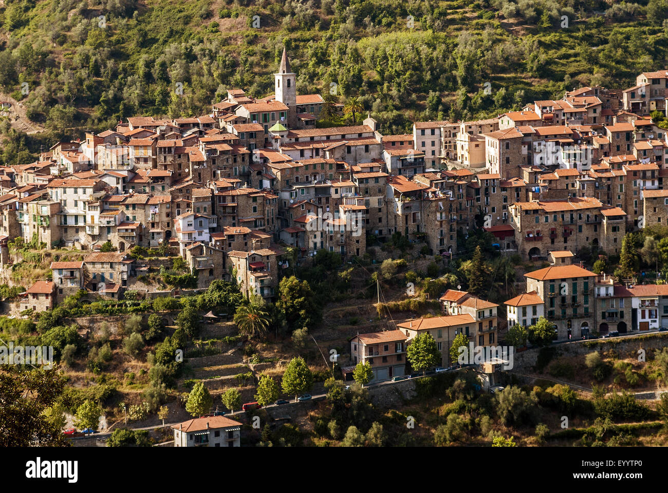 Apricale Villaggio in Liguria, Italia, Liguria, Apricale Foto Stock