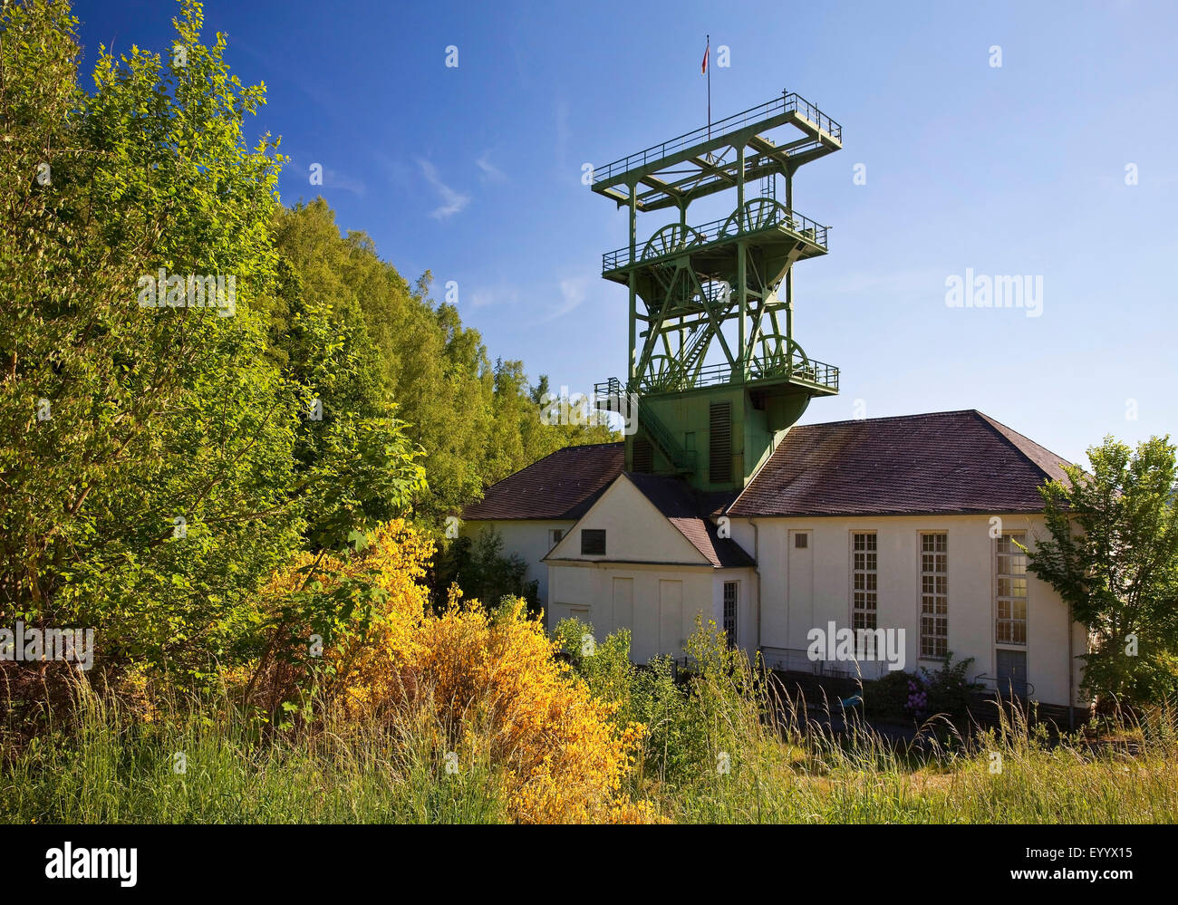 Museo minerario di quartiere Siciliaschacht Meggen, in Germania, in Renania settentrionale-Vestfalia, Sauerland, Lennestadt Foto Stock