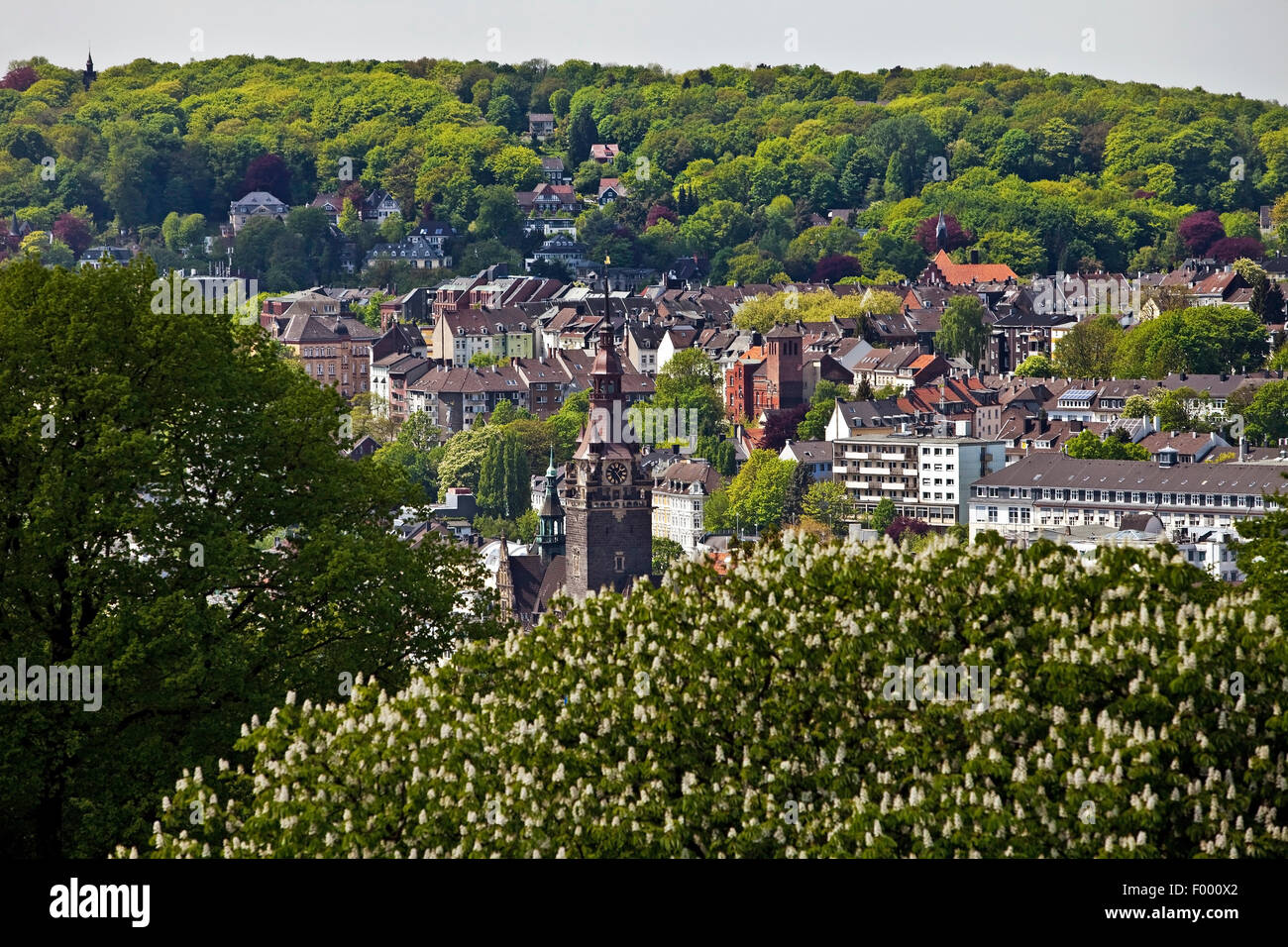 Vista dalla Torre Elisen su Wuppertal, Germania Renania settentrionale-Vestfalia, Wuppertal Foto Stock
