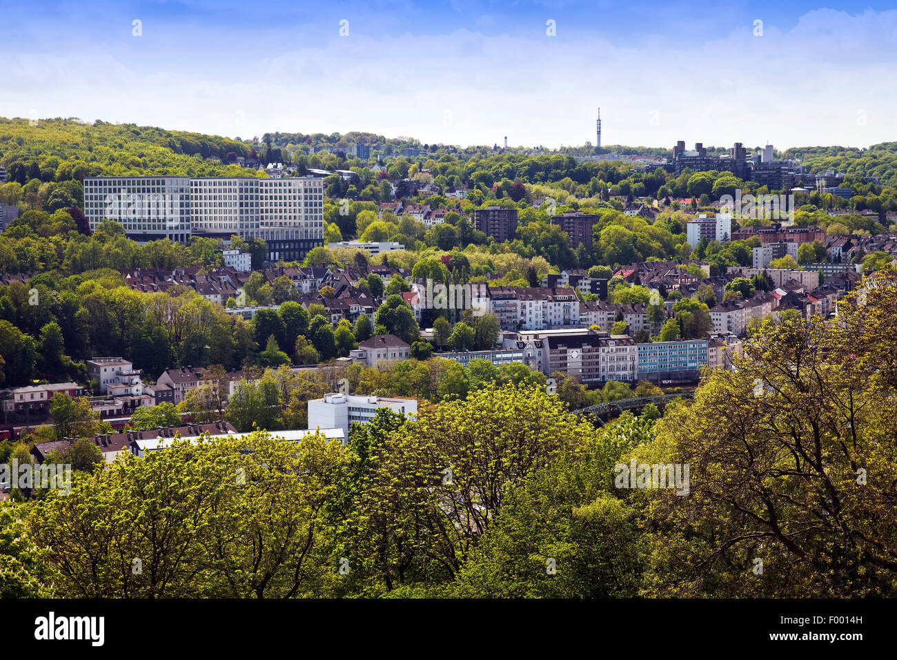 Vista dalla Torre Elisen su Elberfeld, in Germania, in Renania settentrionale-Vestfalia, Bergisches Land, Wuppertal Foto Stock