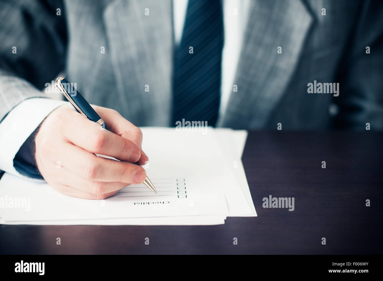 Attività di riempimento alla lista di controllo Foto Stock