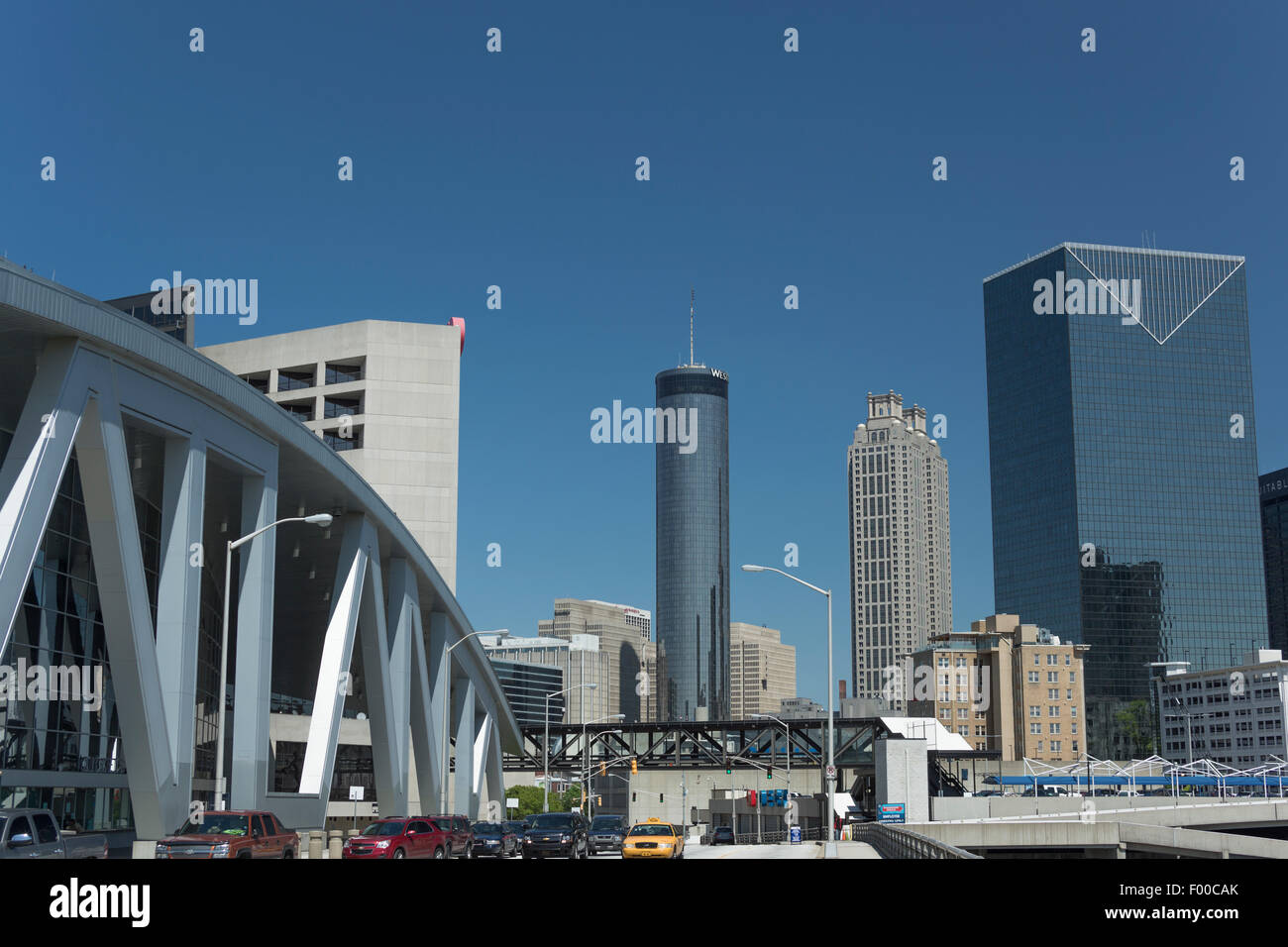 PHILLIPS ARENA ingresso dello skyline di downtown Atlanta in Georgia negli Stati Uniti Foto Stock