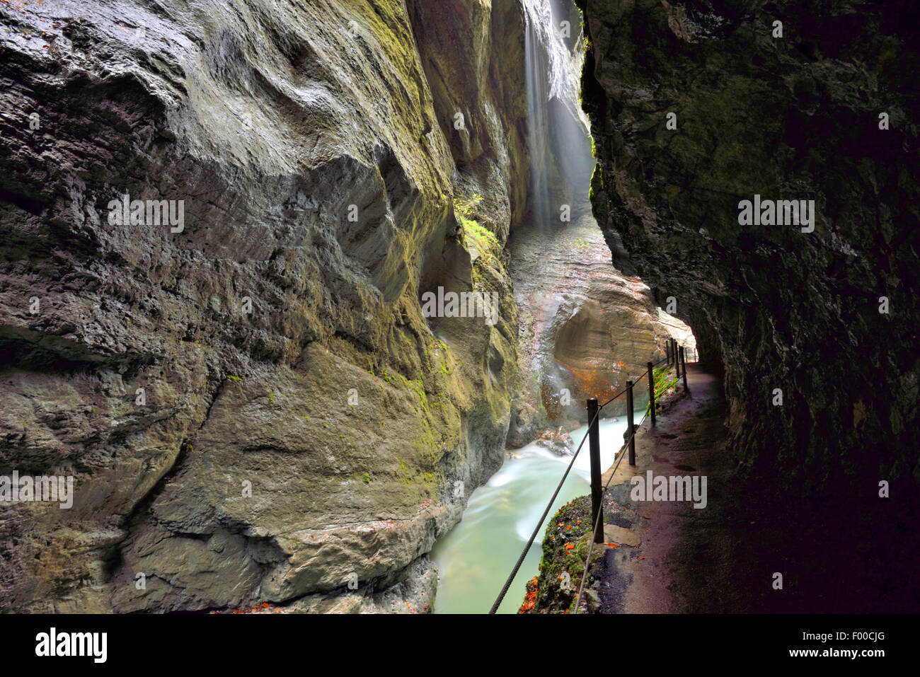 Percorso nella gola di Partnach, in Germania, in Baviera, Garmisch-Partenkirchen Foto Stock