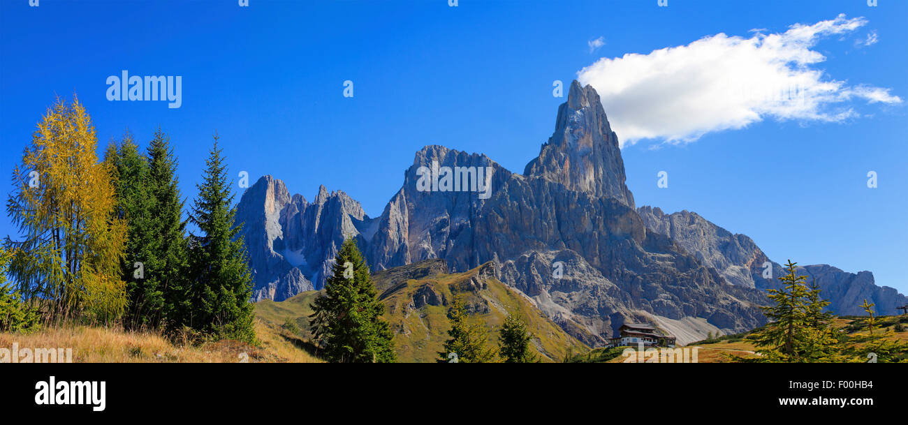 Il passo di Rolle in autunno, Italia, Alto Adige, Dolomiti, Trentino Foto Stock