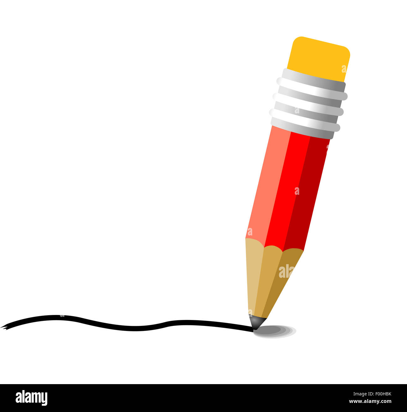 Matita con la scrittura della linea di corsa Foto Stock