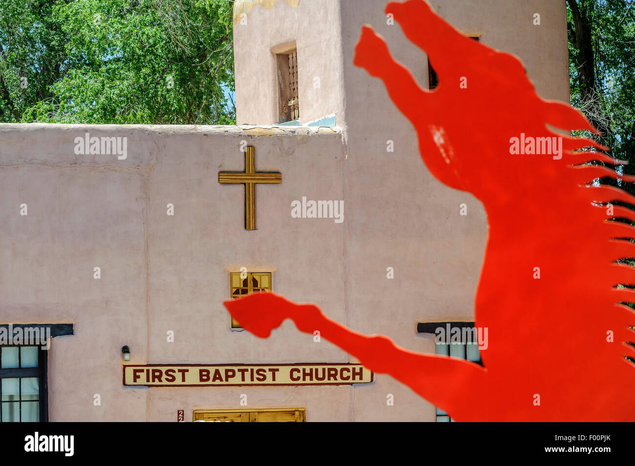 Spagnolo in stile Revival prima chiesa battista. Taos. Nuovo Messico. Stati Uniti d'America Foto Stock