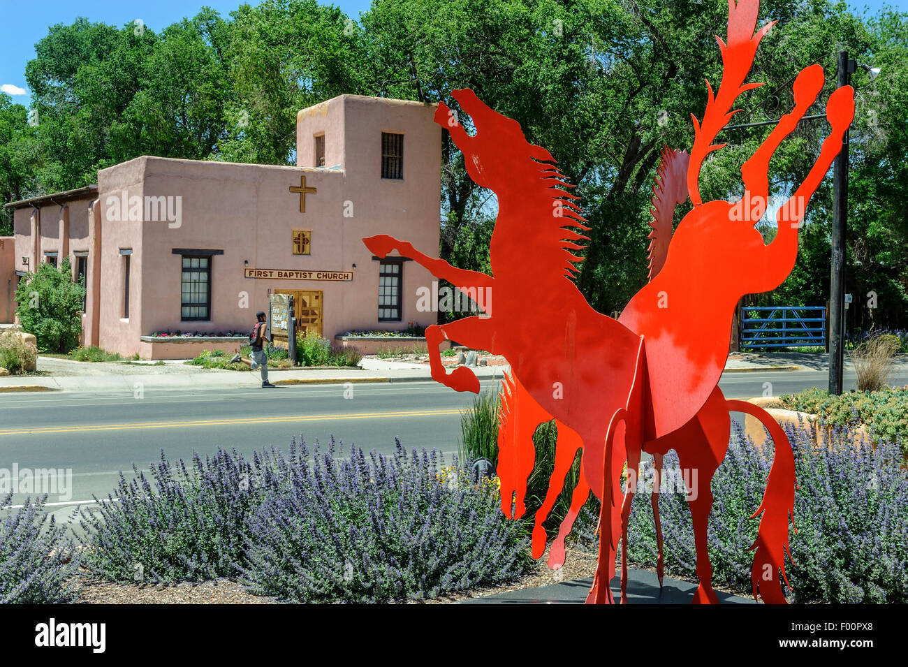 Spagnolo in stile Revival prima chiesa battista. Taos. Nuovo Messico. Stati Uniti d'America Foto Stock