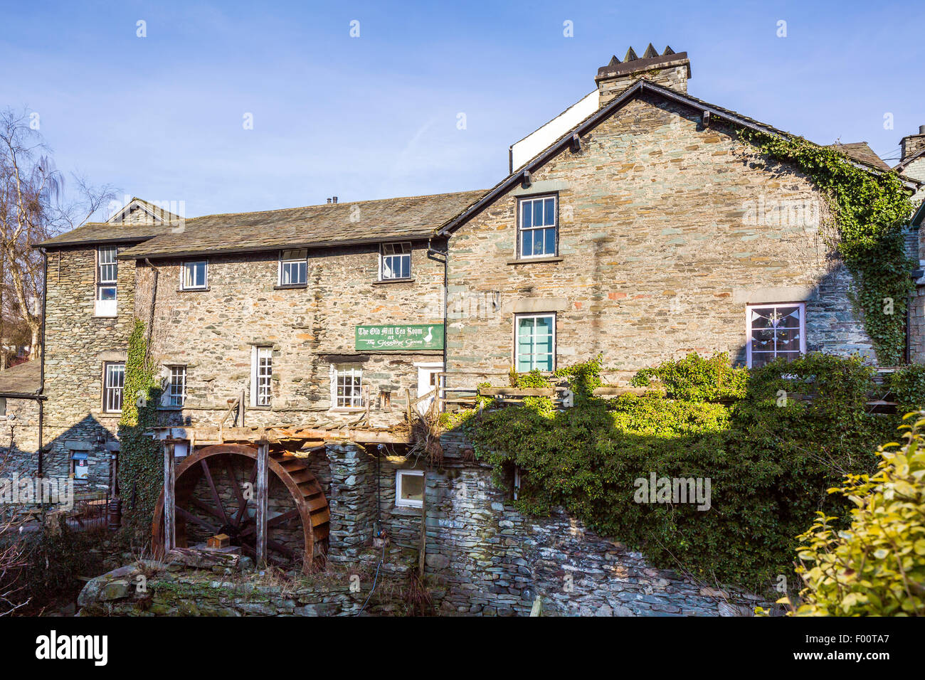 Vecchio Mulino, Ambleside, Parco Nazionale del Distretto dei Laghi, Cumbria, England, Regno Unito, Europa. Foto Stock