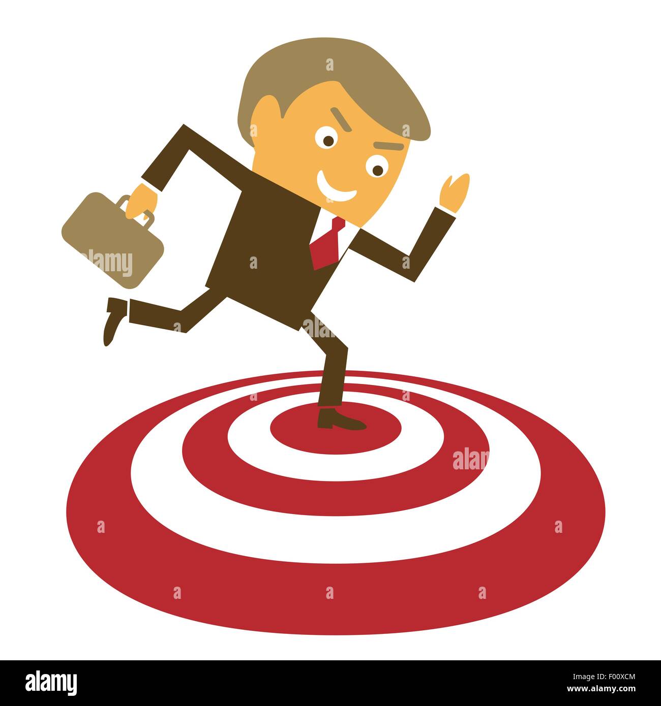 Imprenditore raggiunto lo scopo. Moderno concetto di business. Illustrazione Vettoriale. Illustrazione Vettoriale